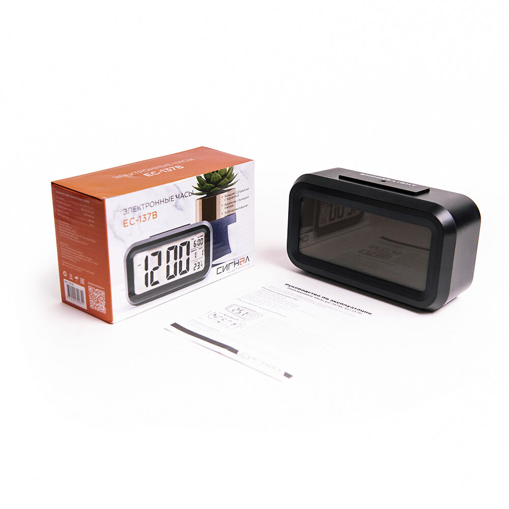 Электронные часы EC-137B Сигнал, будильник, термометр, подсветка дисплея, бат. 3*AAA 5