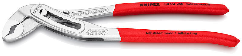 Клещи переставные ALLIGATOR, зев 50 мм, длина 250 мм, хром, обливные ручки Knipex KN-8803250