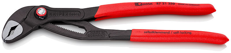 Клещи переставные COBRA QuickSet, зев 50 мм, длина 250 мм, фосфатированные, обливные ручки Knipex KN-8721250