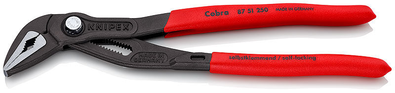 Клещи переставные COBRA ES, тонкие, зев 32 мм, длина 250 мм, фосфатированные, обливные ручки Knipex KN-8751250