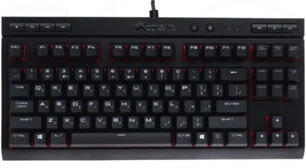 Клавиатура Corsair K63 CH-9115020-RU игровая Compact Mechanical, Backlit Red LED, Cherry MX Red