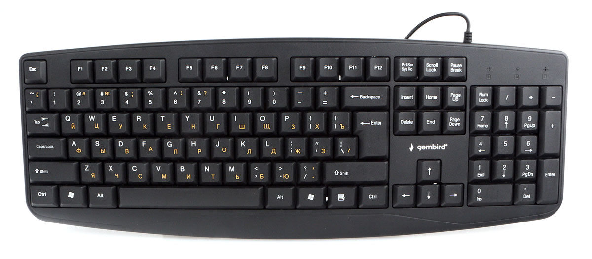 Клавиатура "Gembird" KB-8351U-BL, USB, 104 клавиши, кабель 1,5м, чёрный 1