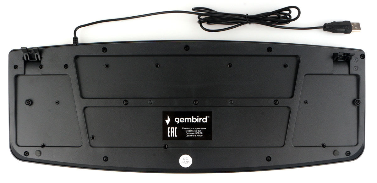 Клавиатура "Gembird" KB-8351U-BL, USB, 104 клавиши, кабель 1,5м, чёрный 4