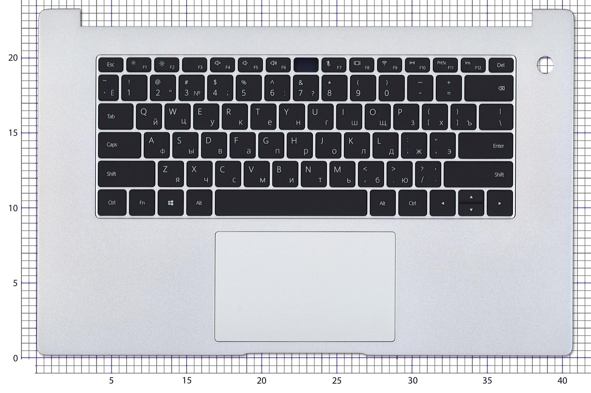 Клавиатура для Huawei MateBook D 15 Silver TopCase p/n: Honor