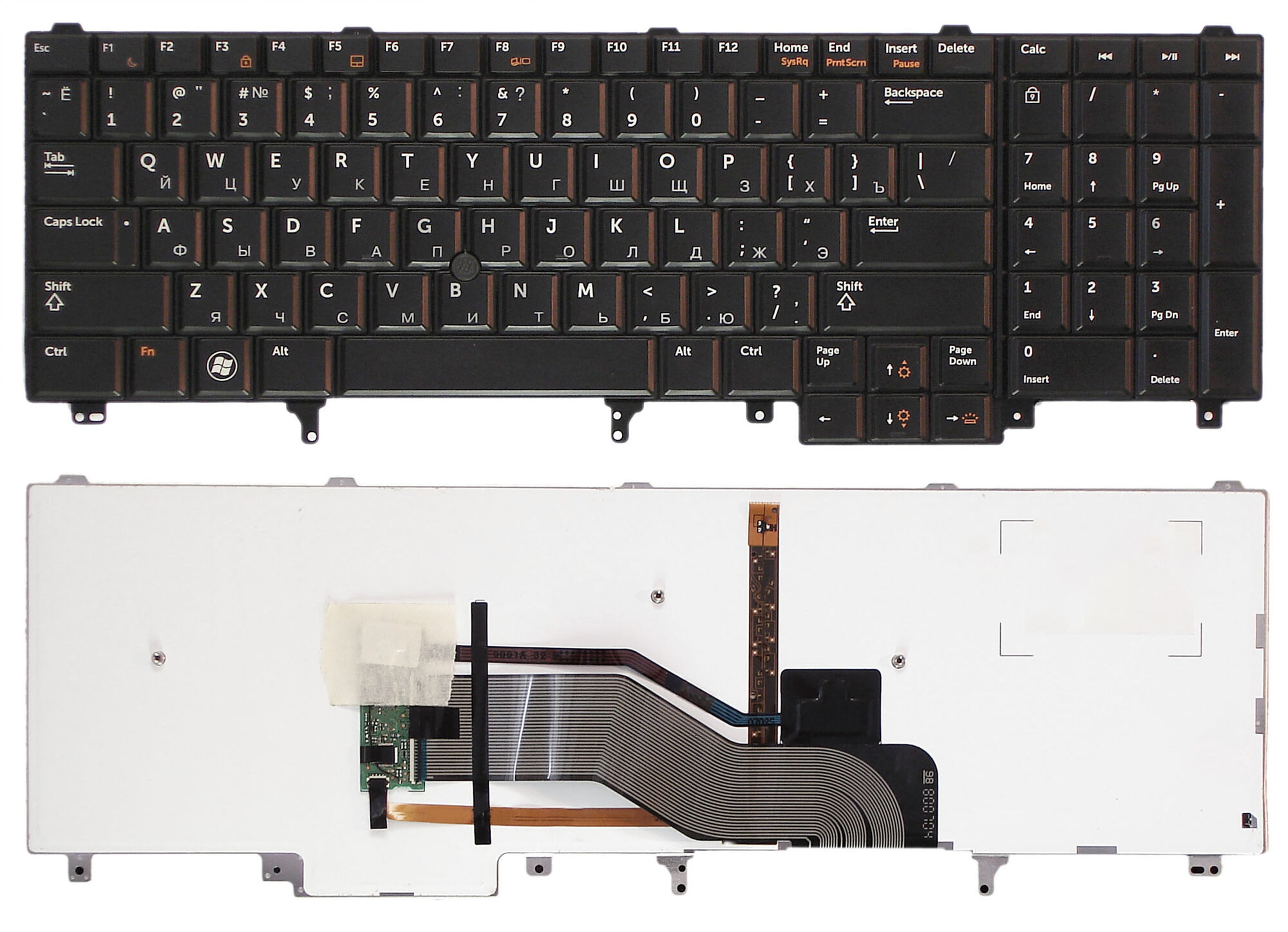 Клавиатура для ноутбука Dell E6520 E5520 с подсветкой без Trackpoint p/n: NSK-DWAUF NSK-DW0UC