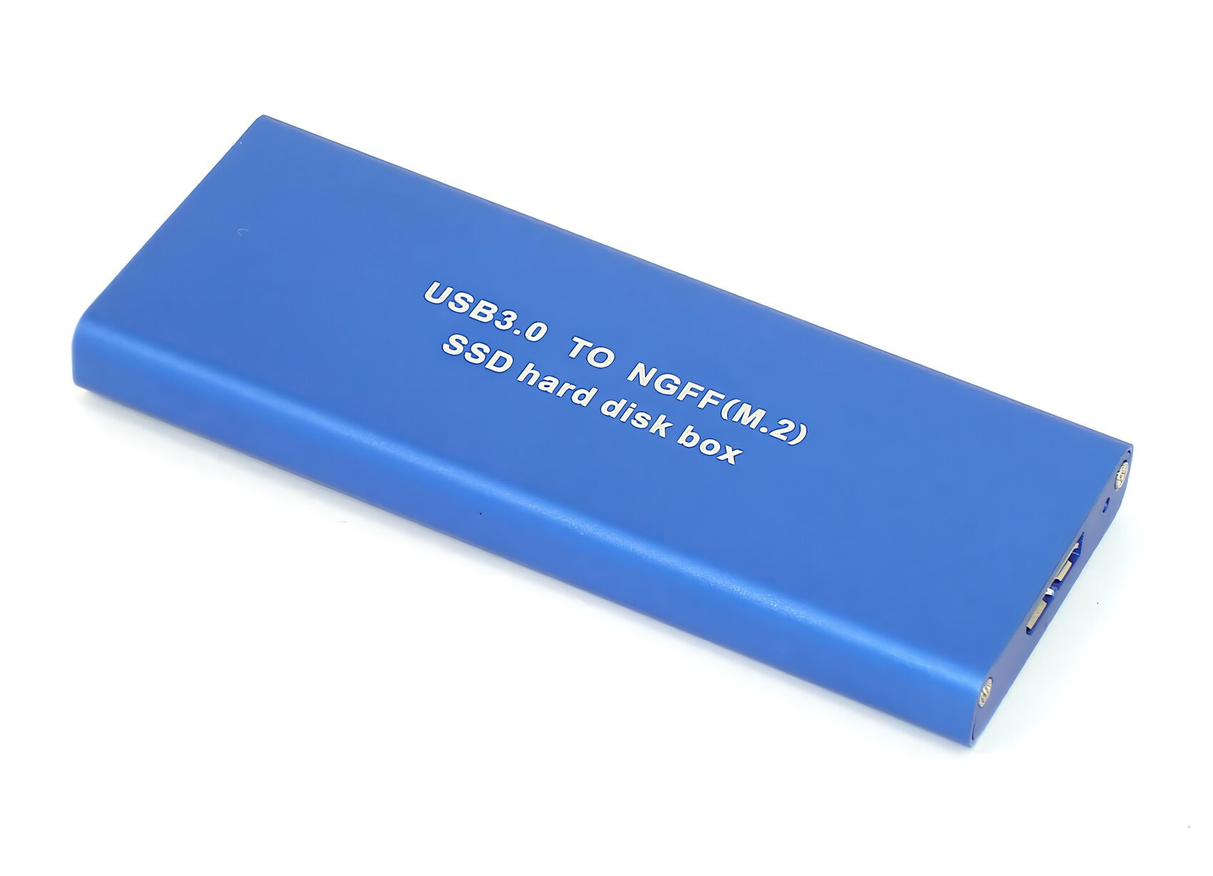 Бокс для SSD диска NGFF (M2) NVME/PCI-e с выходом USB 3.0 алюминиевый синий Внешние боксы