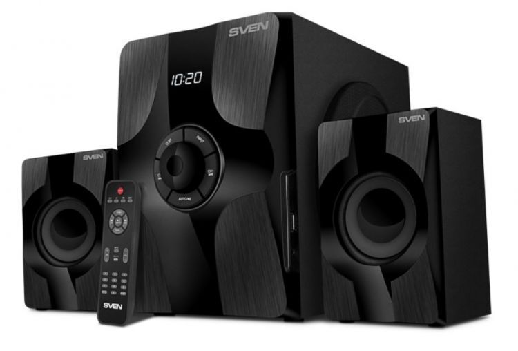 Портативная акустика 2.1 Sven АС MS -315 SV-020880 черная (46 Вт, Bluetooth, пульт, дисплей, FM, USB)