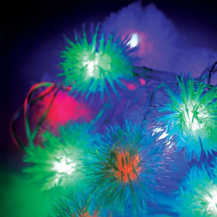 Гирлянда световая 30 цветных светодиодов "Шарики" резиновые насадки, 4,4м, 220V "Космос" #1
