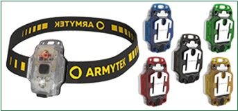 Мультифонарь Armytek Crystal Blue / Белый и красный свет / 150 лм и 30 лм / велосипедное и налобное крепление / Li-Pol