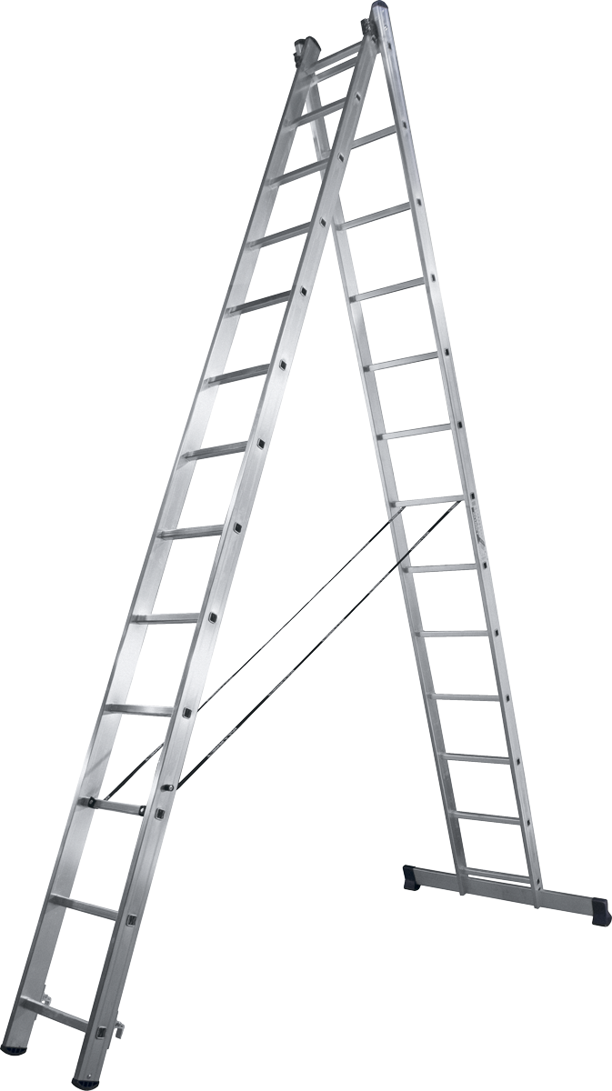Лестница алюминевая двухсекционная универс. (224/364 см) Алюмет 2х8 ст