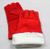 Перчатки Краги спилковые "ТРЭК" красные (фиолетовая подкладка) #2