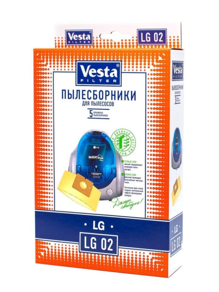 Комплект пылесборников VESTA LG02 LG 5 шт. бумажные Vesta filter 36225