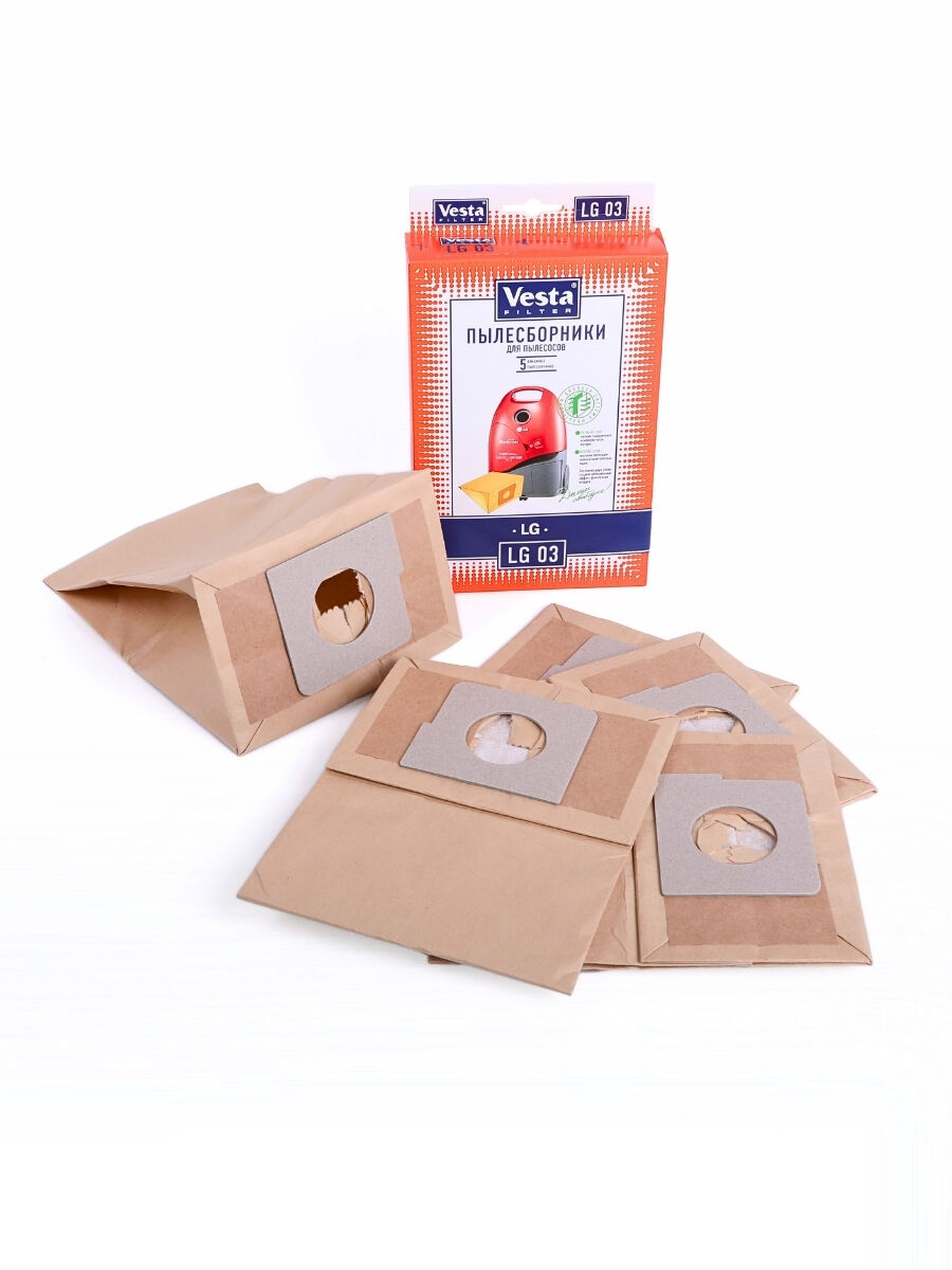 Комплект пылесборников VESTA LG03 5 шт. бумажные для пылесосов LG Vesta filter 36226 7