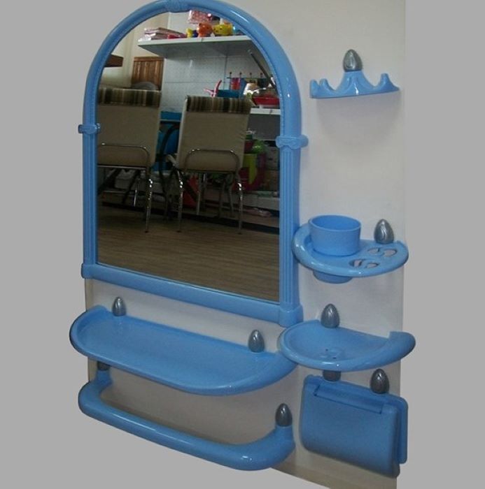 Набор для ванной Олимпия зеркальный 7 предметов, пластик голубой Росспласт 64781 3