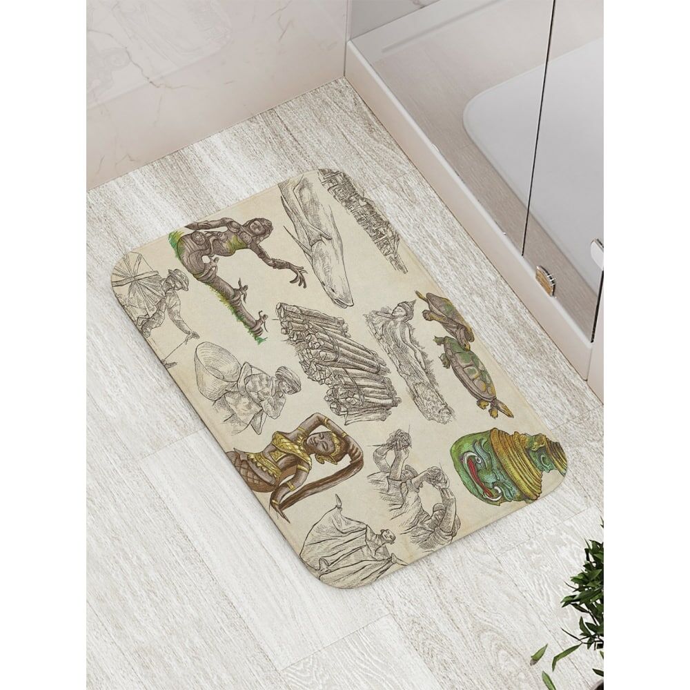 Противоскользящий коврик для ванной, сауны, бассейна JOYARTY Загадочная культура