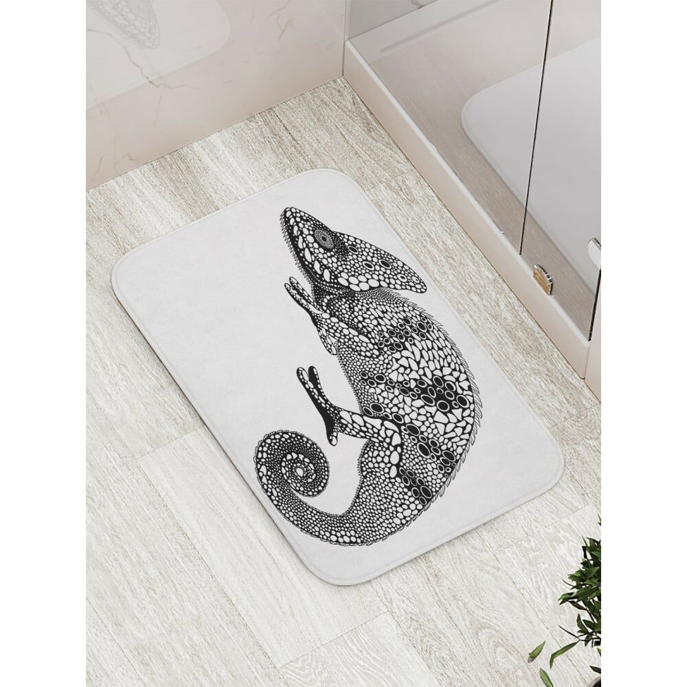 Противоскользящий коврик для ванной, сауны, бассейна JOYARTY Серый хамелеон