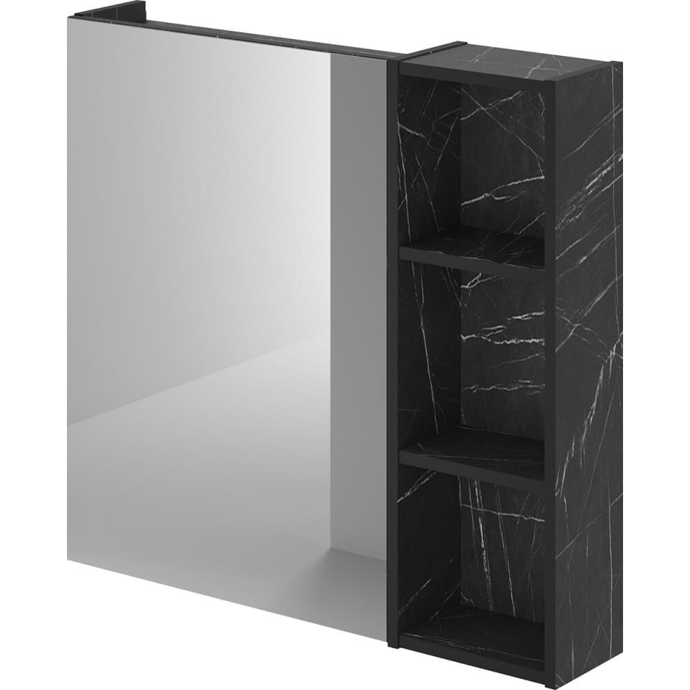 Зеркальный шкаф IKA alta 80 800x160x750 Камень Пьетра Гриджиа черный