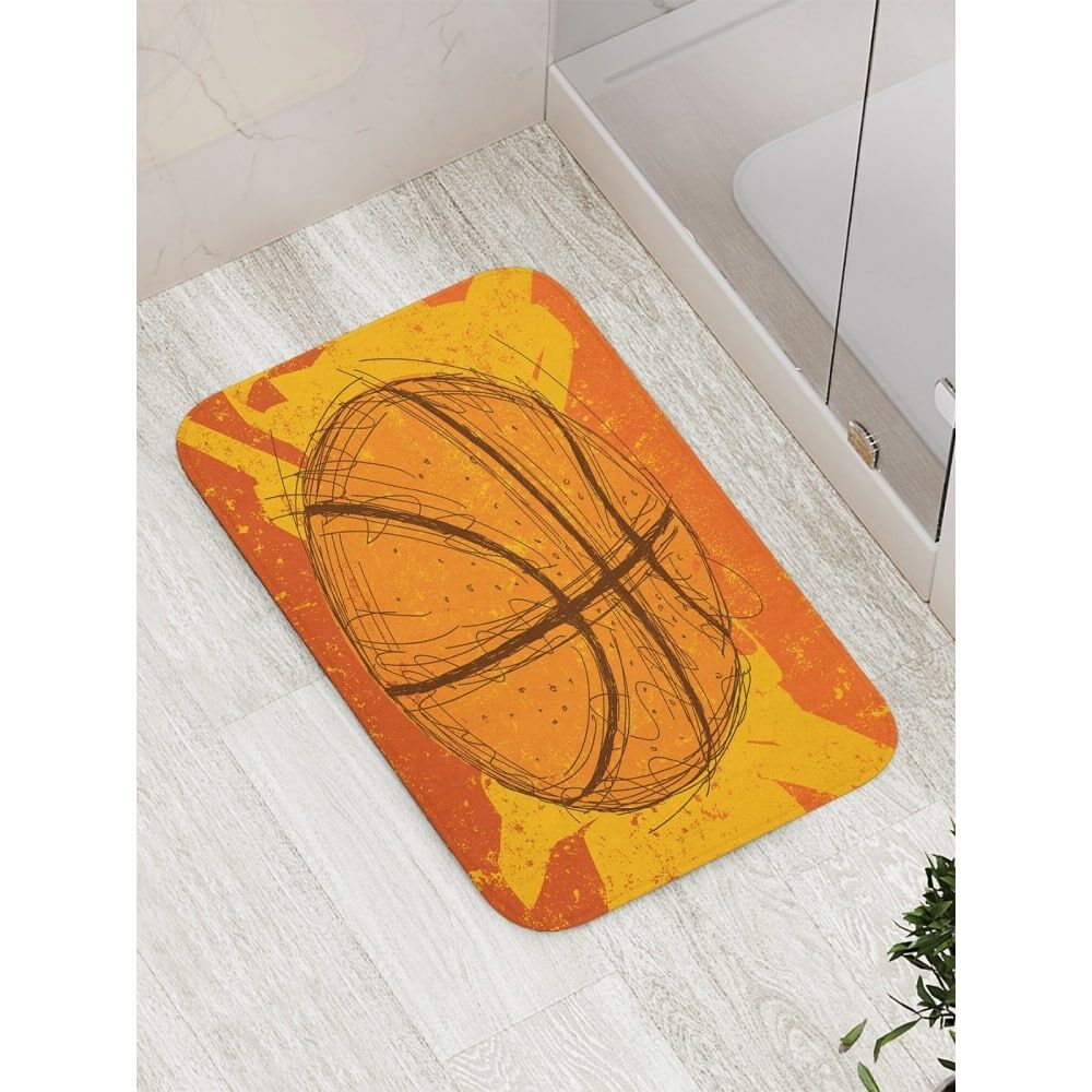 Противоскользящий коврик для ванной, сауны, бассейна JOYARTY Баскетбольный мяч