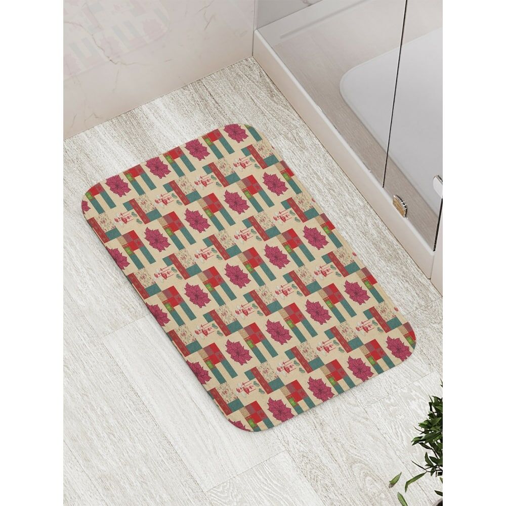 Противоскользящий коврик для ванной, сауны, бассейна JOYARTY Лабиринт с цветами