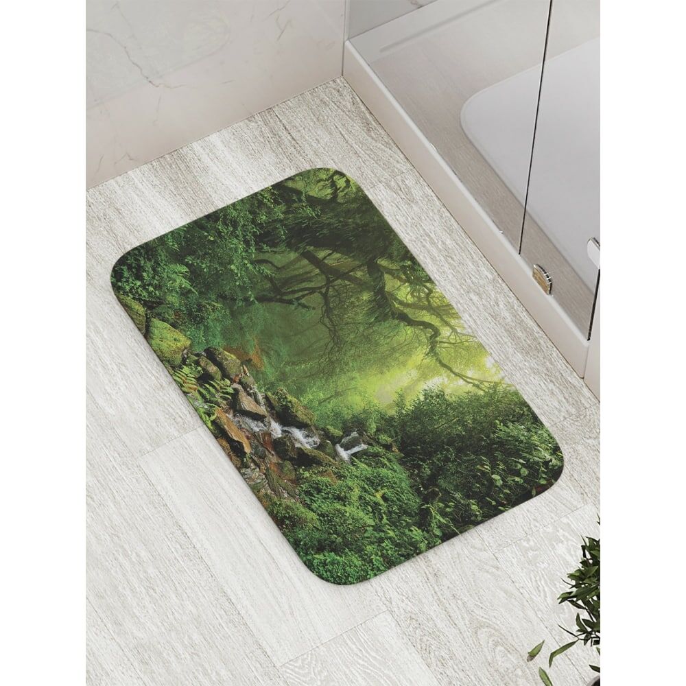 Противоскользящий коврик для ванной, сауны, бассейна JOYARTY Источник в светлом лесу
