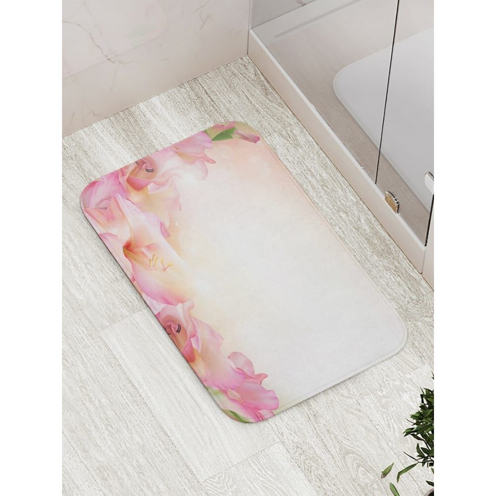 Противоскользящий коврик для ванной, сауны, бассейна JOYARTY Розовые лилии