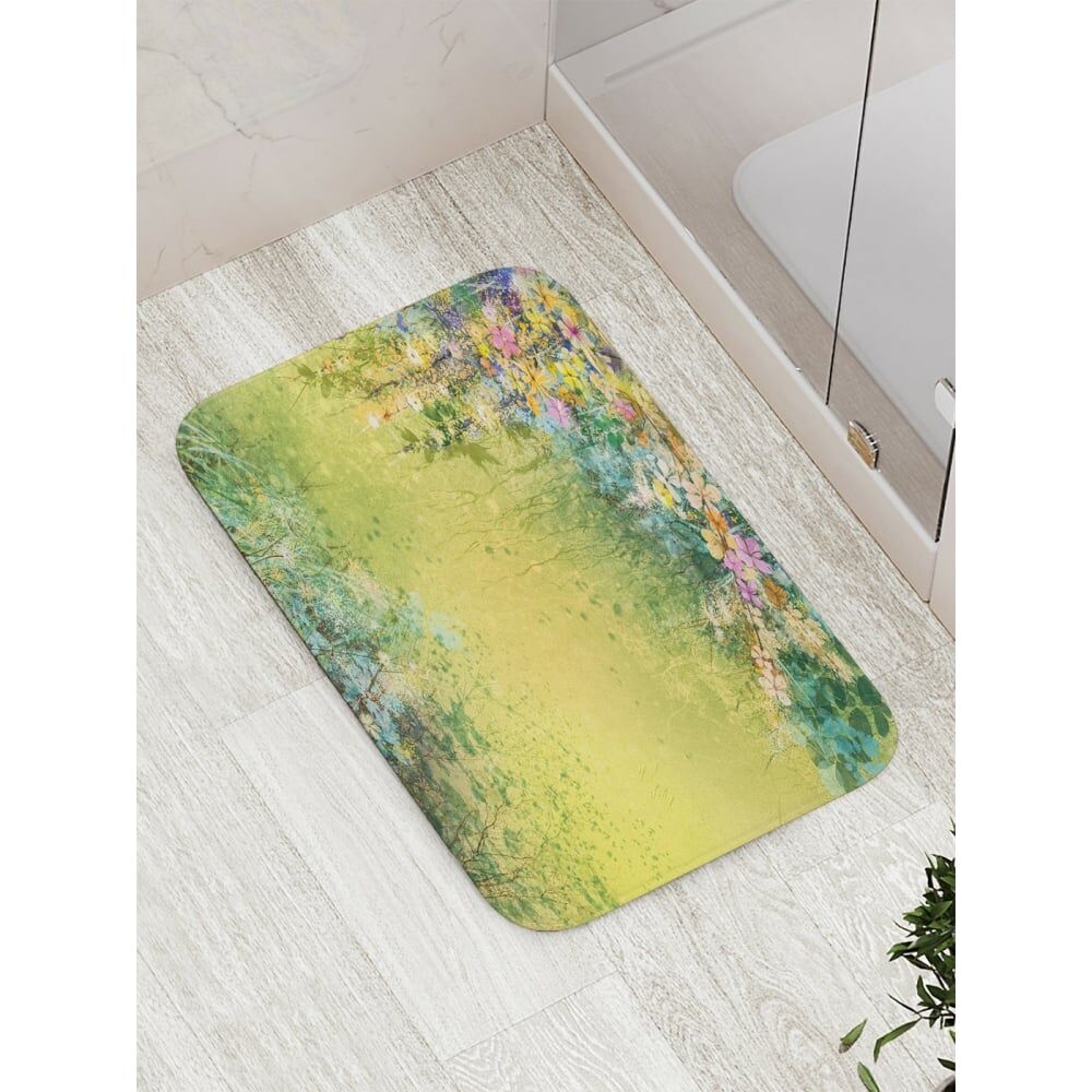 Противоскользящий коврик для ванной, сауны, бассейна JOYARTY Цветочный ноктюрн